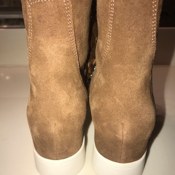 🆕 Steve Madden Wharton  Wedge Winter Laceup Boot 8.5 Chestnut - Picture 7 of 7